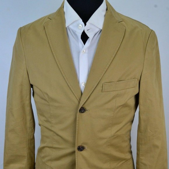 Jcrew Khaki Brown 100% Cotton Sport Coat Jacket